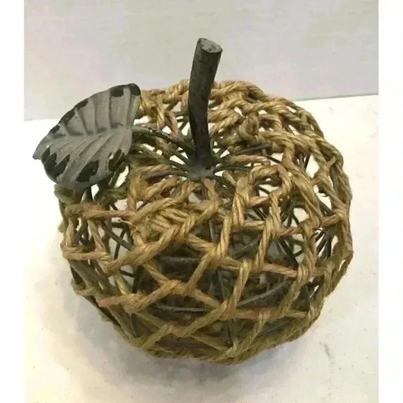 Apple Minimalist Decor Americana Wire-Framed w. Rope Teacher Desk Shelf Table - Picture 2 of 11